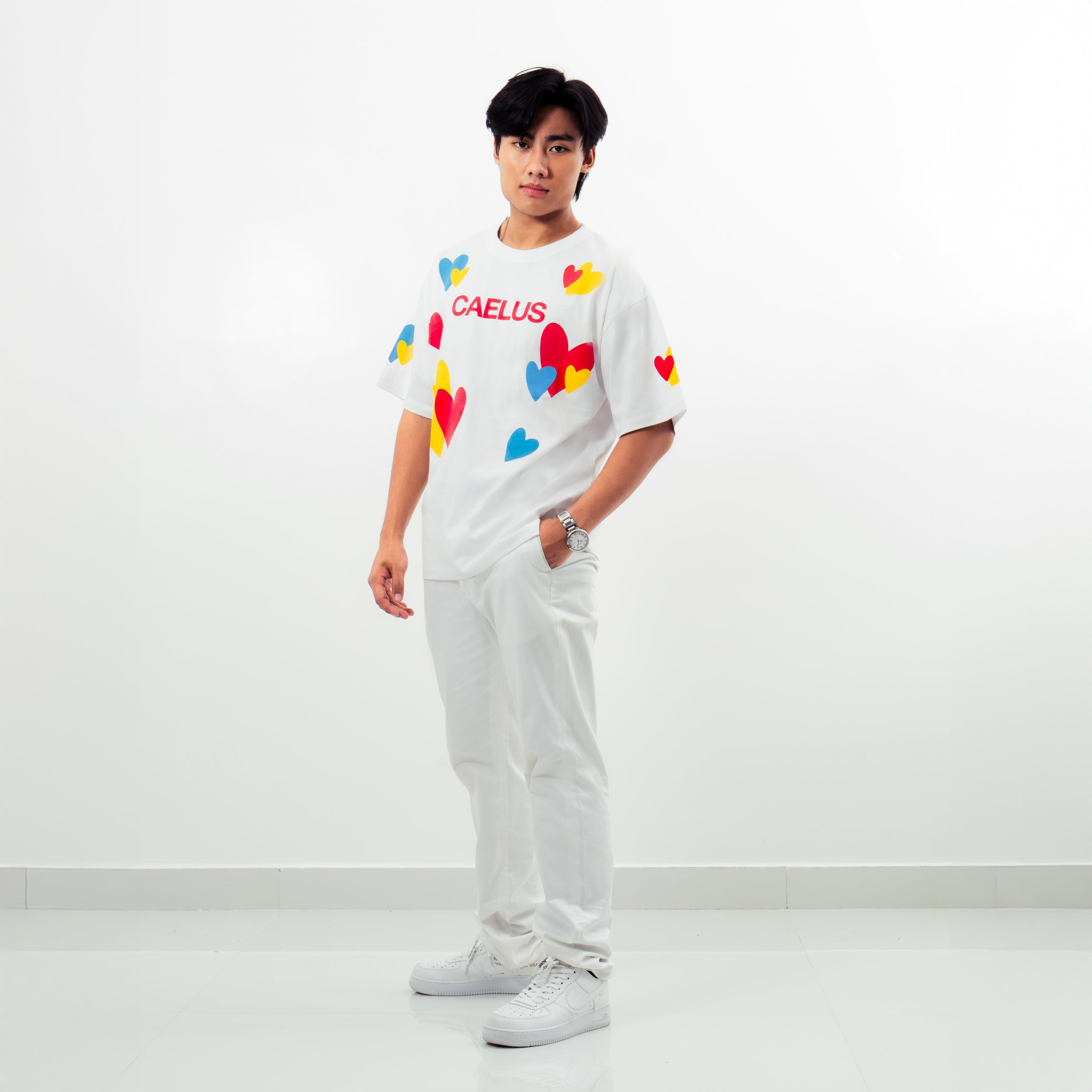 HEARTS WHITE T-SHIRT