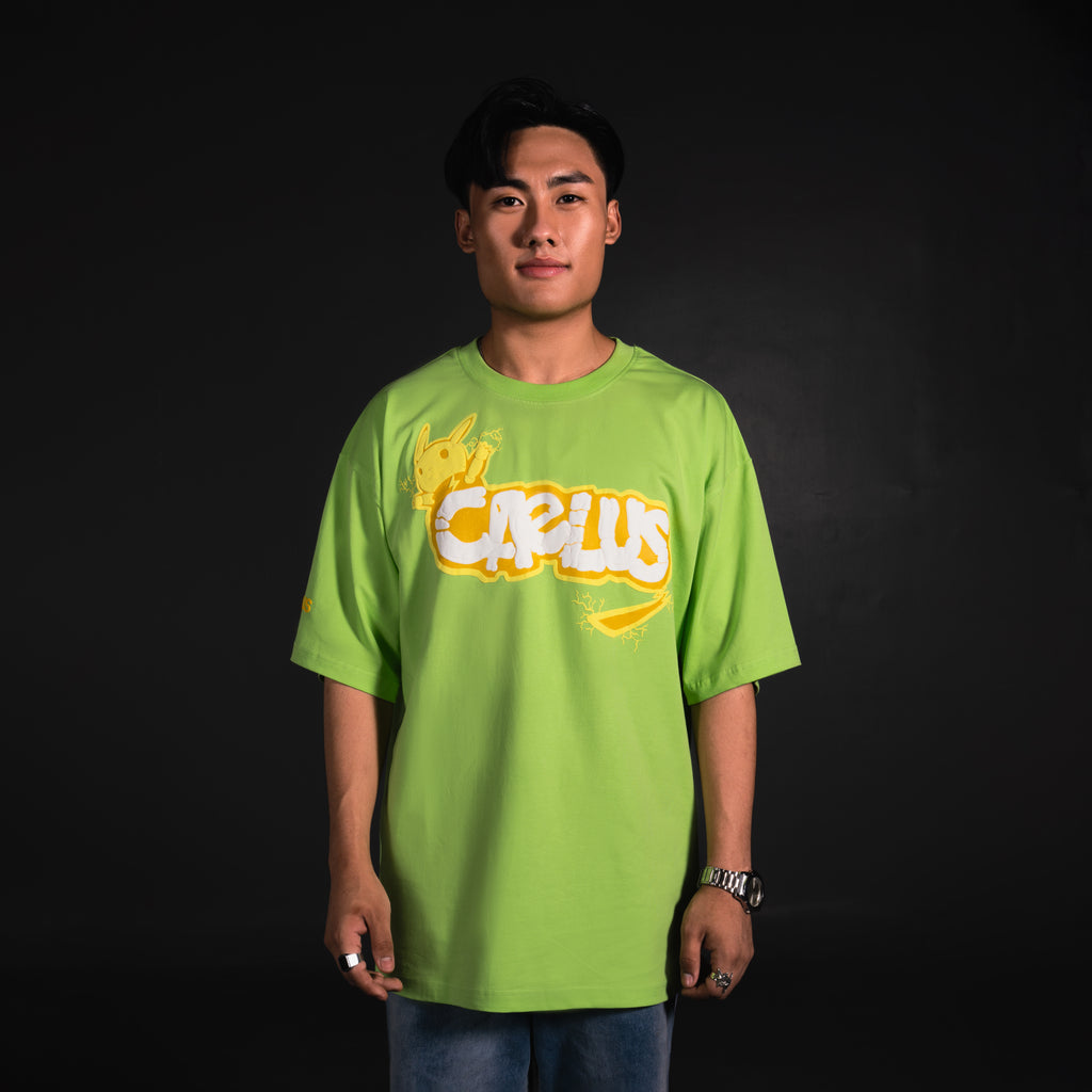 PIKA-PIKA ELECTRIC GREEN T-SHIRT