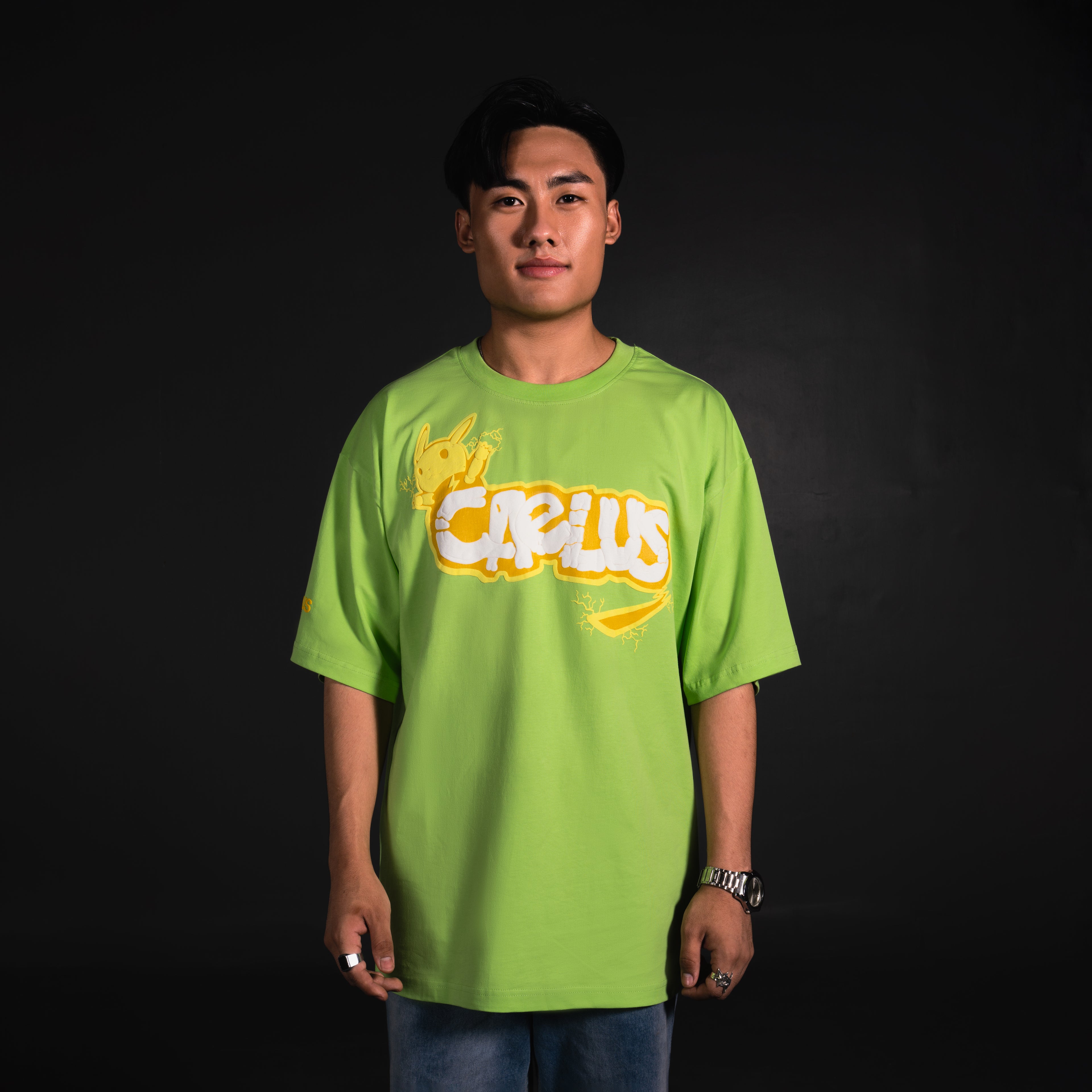 PIKA-PIKA ELECTRIC GREEN T-SHIRT