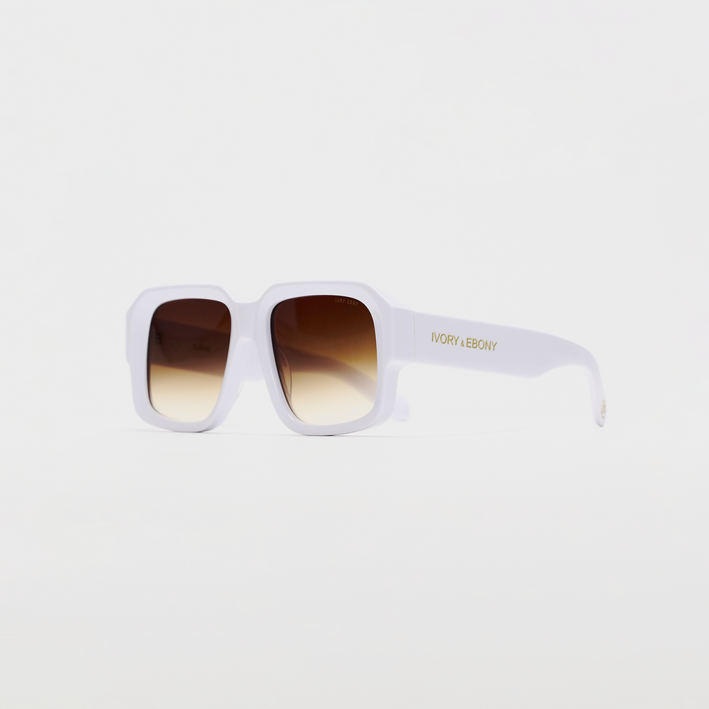 Retro Squared White Sunglasses